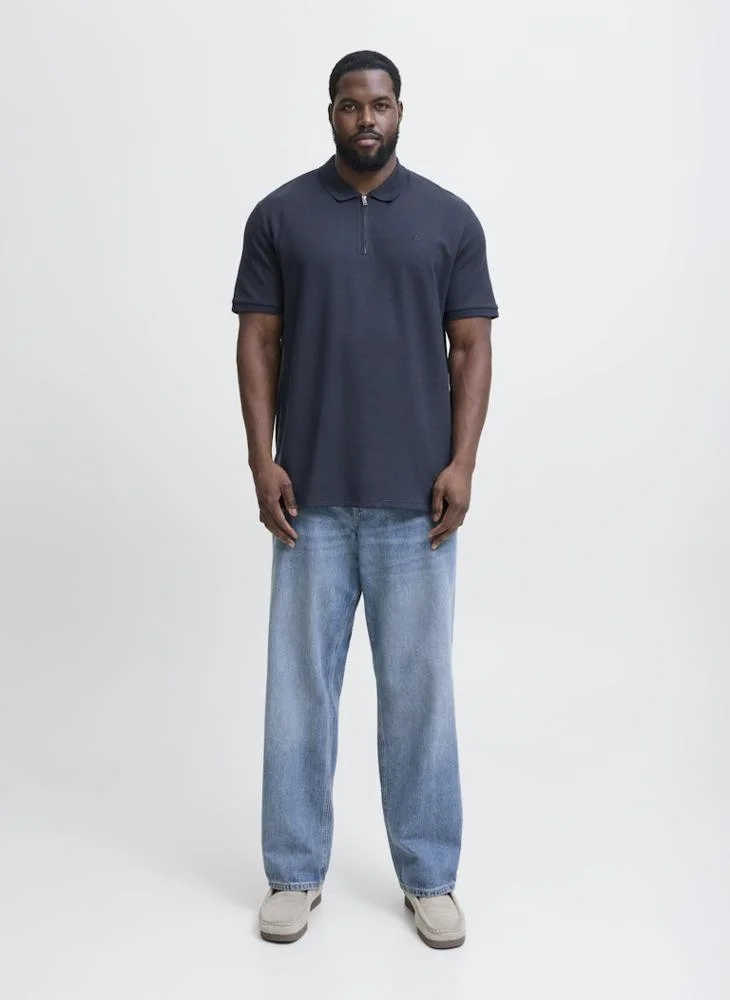 JACK & JONES Navy Blazer Detail:Classic Solid Plus size Regular Fit Polo for Men | Best Price UAE